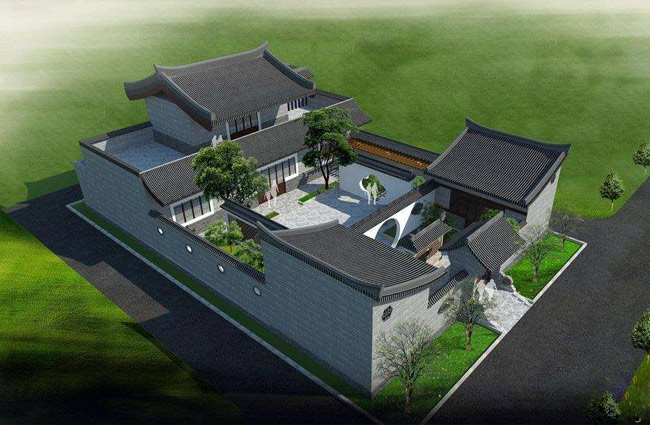 農(nóng)村大型四合院效果圖