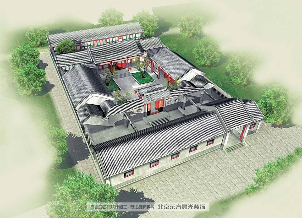 農村仿古四合院效果圖