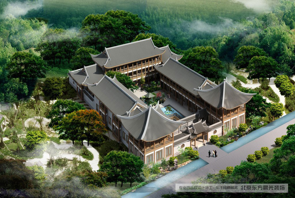 兩進(jìn)中式會(huì)所效果圖